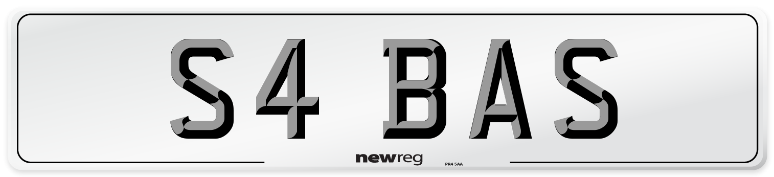 S4 BAS Number Plate from New Reg